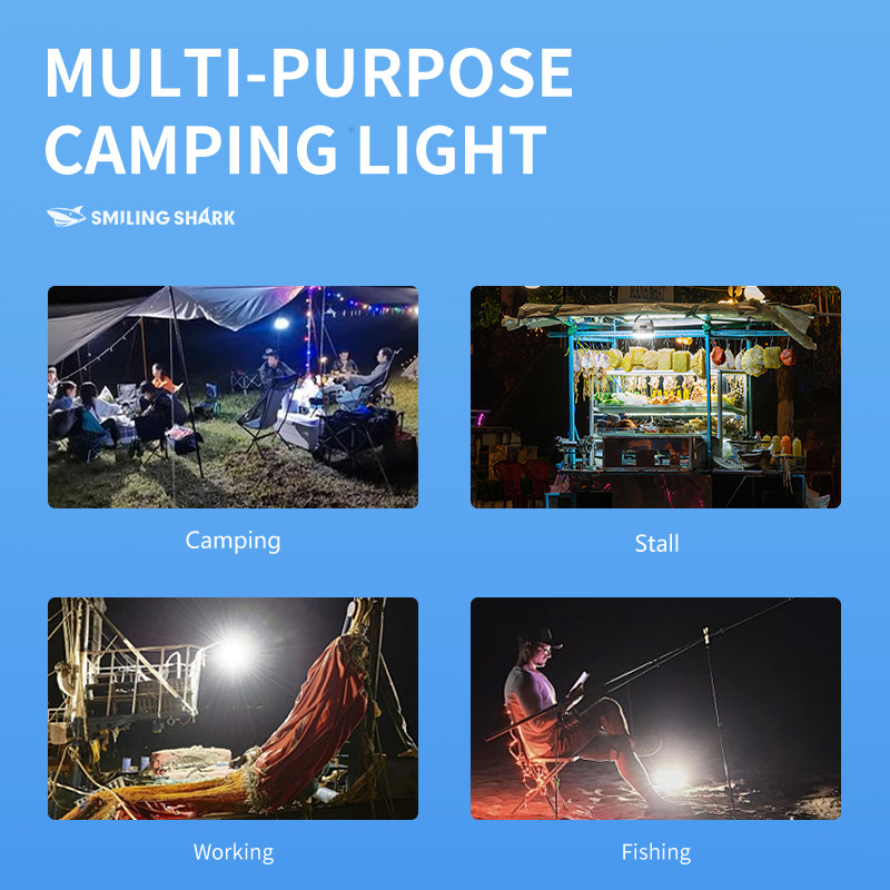 SMILING-SHARK-Multifunctional-Portable-Adjustable-Lantern-Outdoor-Camping-Tent-Light-Rechargeable-Em-2015553